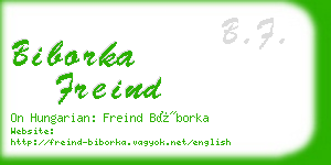 biborka freind business card